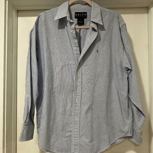 Ralph Ralph Lauren - Vintage Women's 12 - blue white button down Preppy